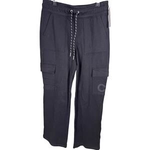 Calvin Klein Women's Active Embroidered-Logo Cargo Pants BLACK NWT SIZE S